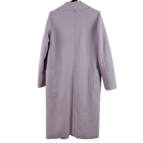 SØSKEN Heidi Long Sleeve Brushed Knit Collared Duster Cardigan Jacket Lavender-2 - Picture 10 of 11